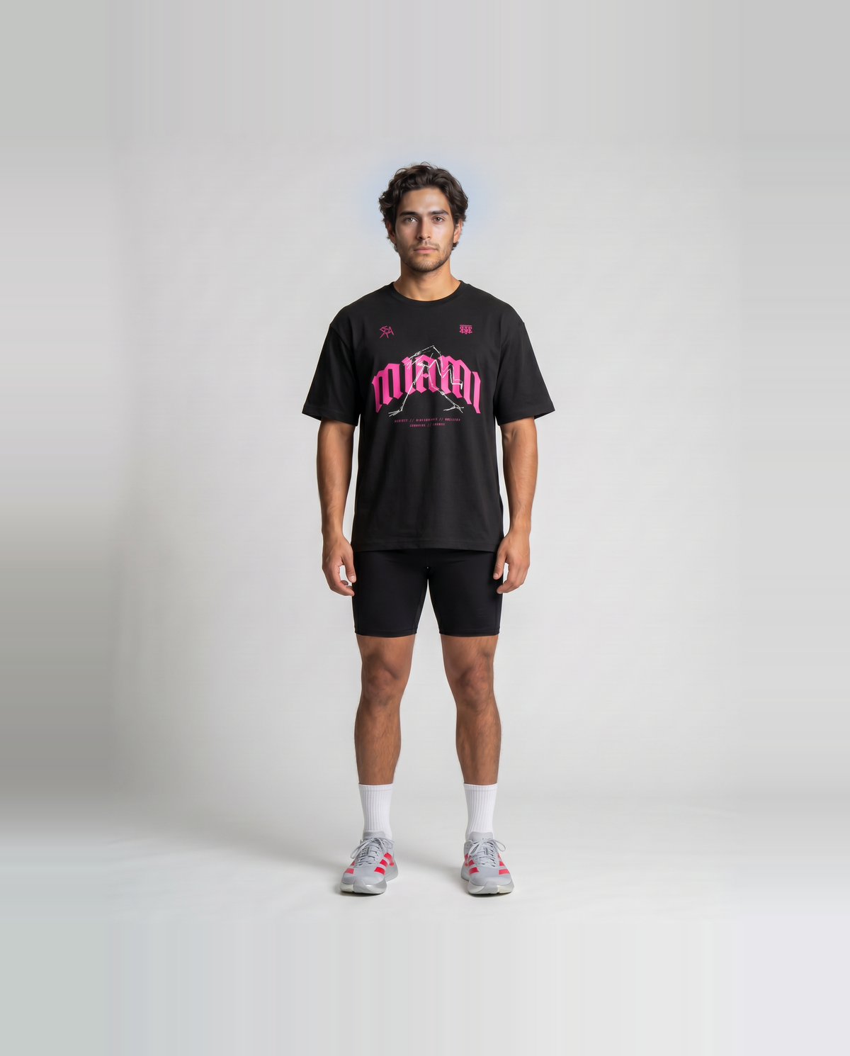 Thundernoise x Sergio Martín Miami Edition Oversize T-Shirt Black - model front — View 3
