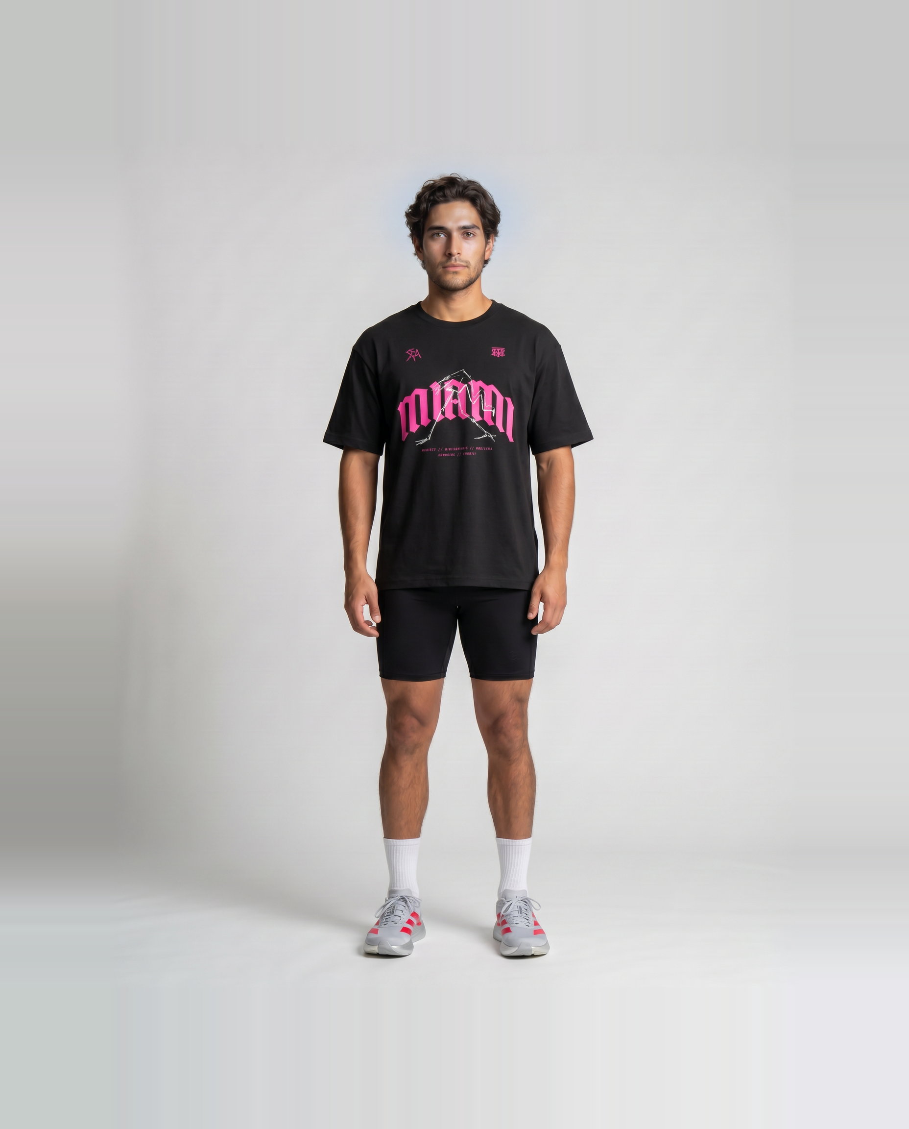 Thundernoise x Sergio Martín Miami Edition Oversize T-Shirt Black - model front