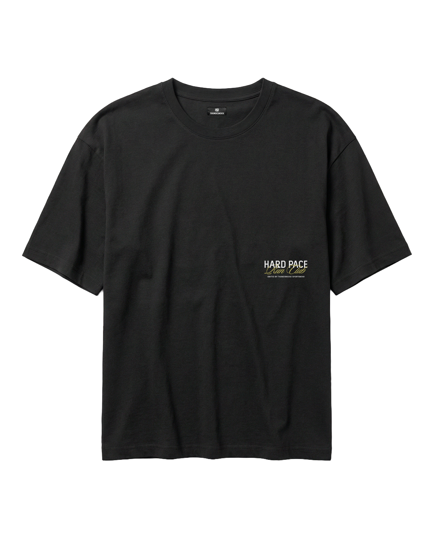 Hard Pace Run Club Relaxed Tee - Black — View 3
