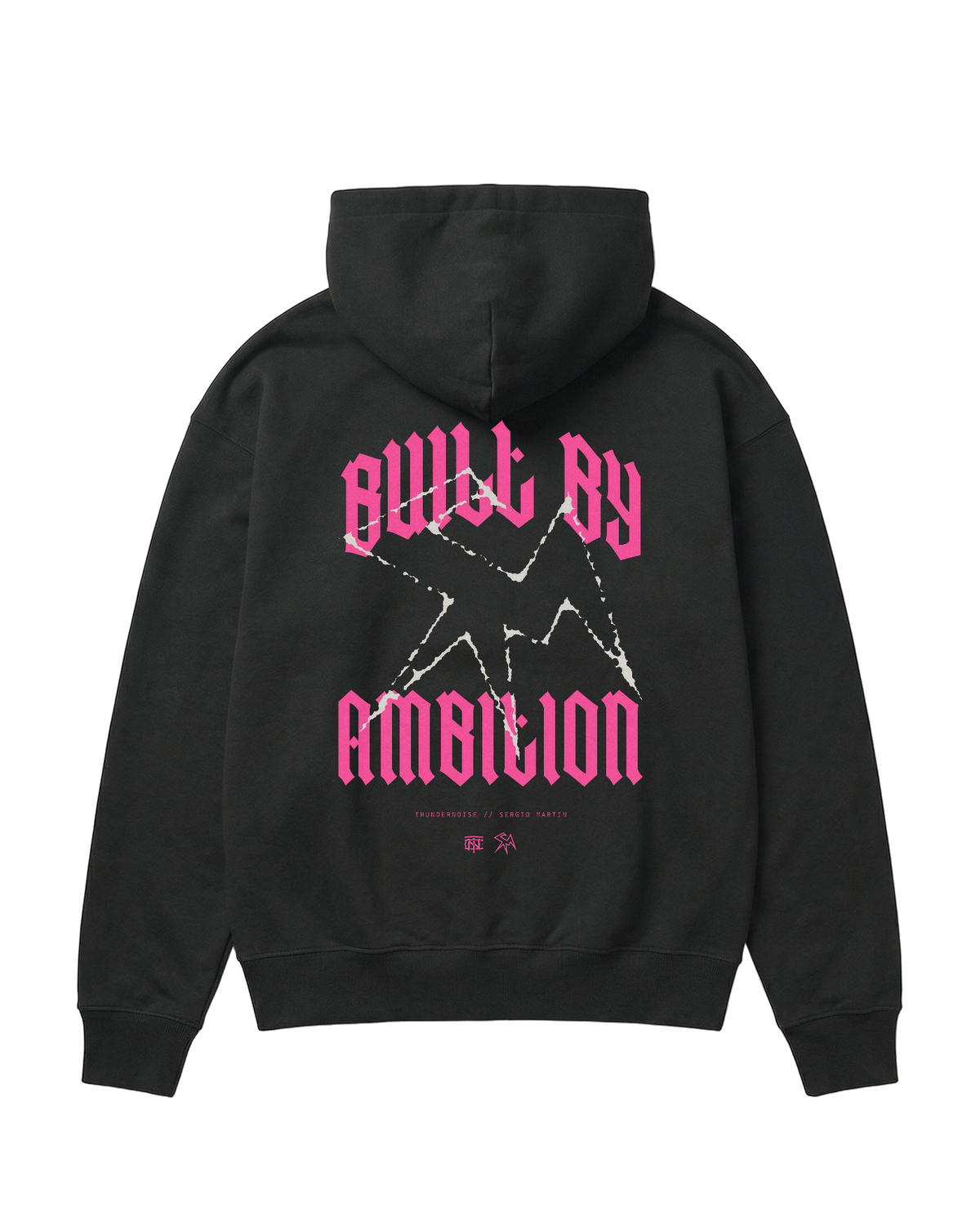Thundernoise x Sergio Martín Miami Edition Oversize Hoodie Black - back BUILT BY AMBITION graphic — View 1
