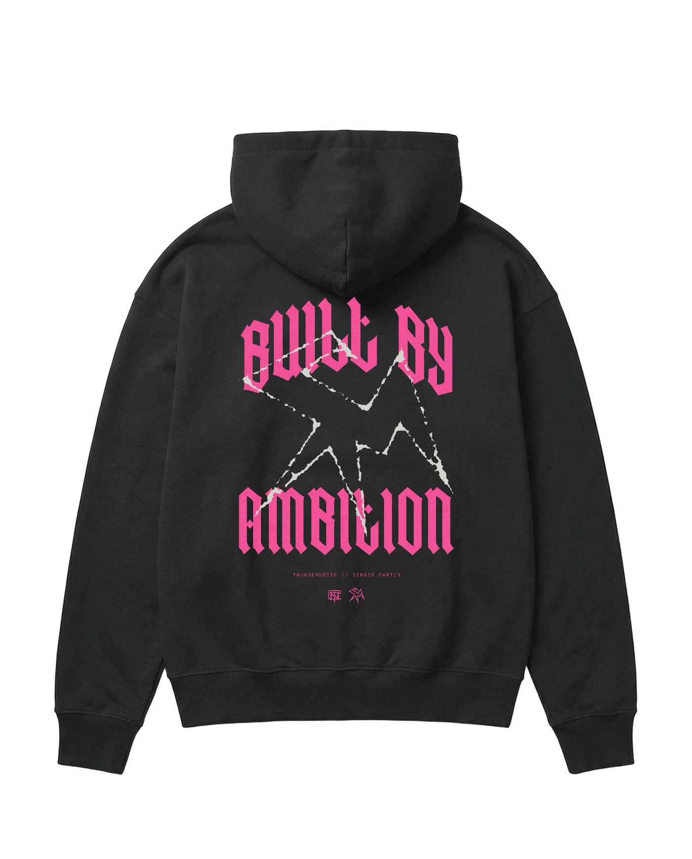 Thundernoise x Sergio Martín Miami Edition Oversize Hoodie Black - back BUILT BY AMBITION graphic