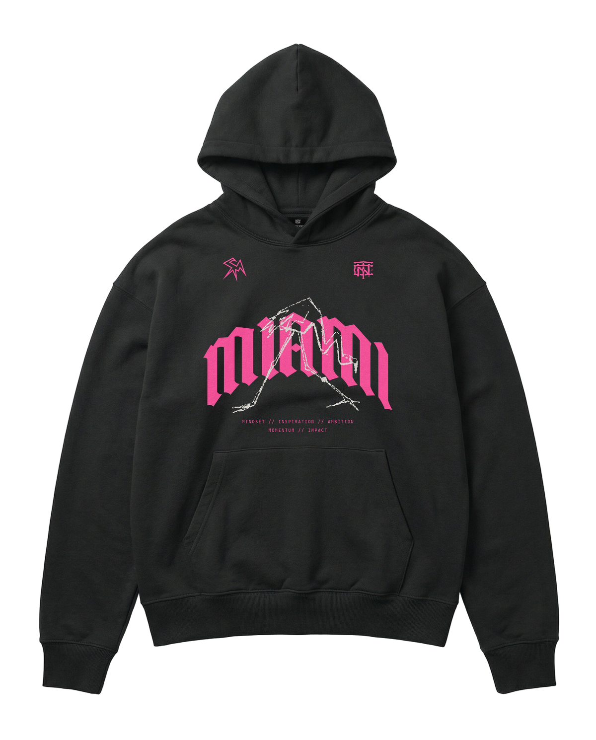 Thundernoise x Sergio Martín Miami Edition Oversize Hoodie Black - front MIAMI graphic — View 2
