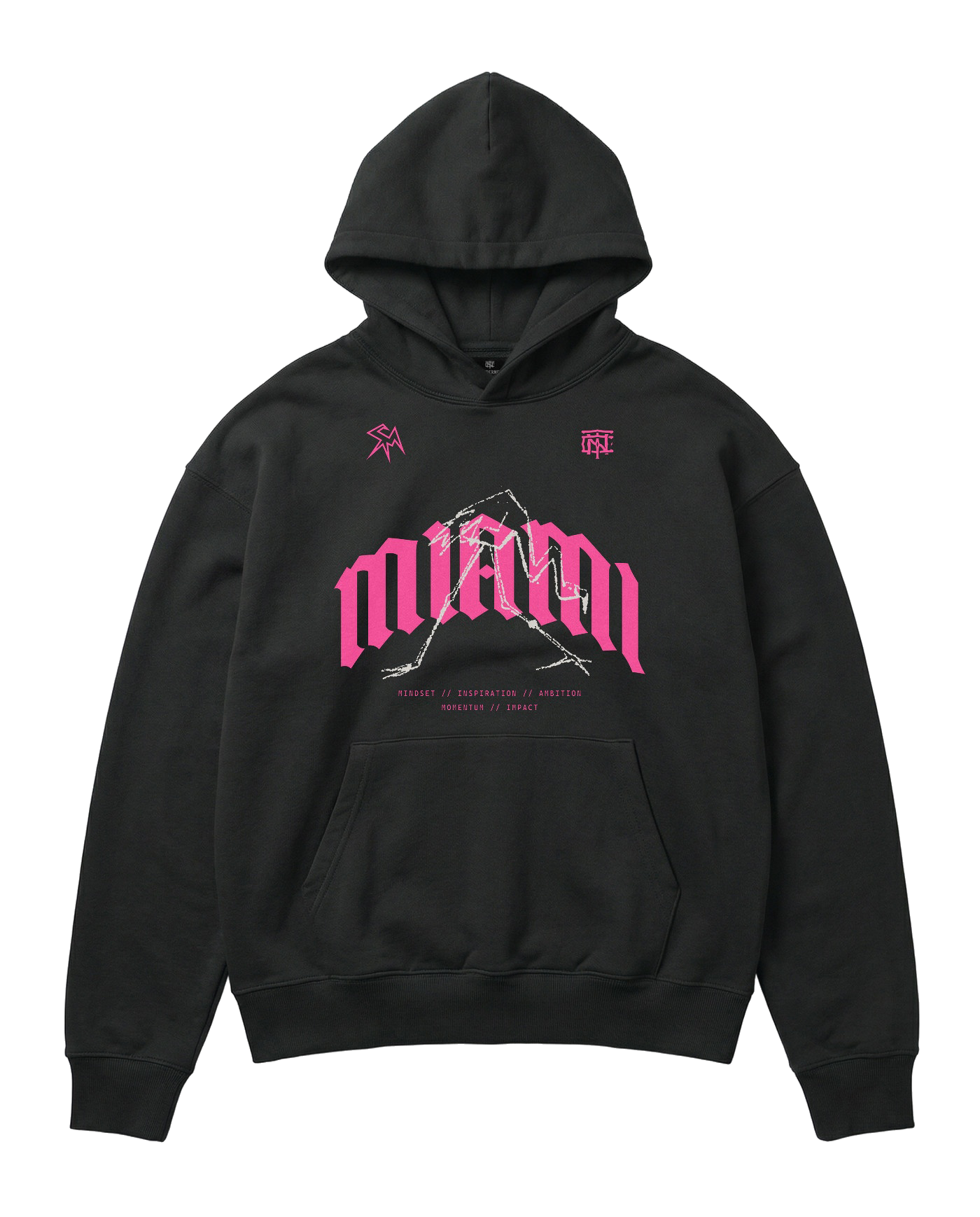 Thundernoise x Sergio Martín Miami Edition Oversize Hoodie Black - front MIAMI graphic