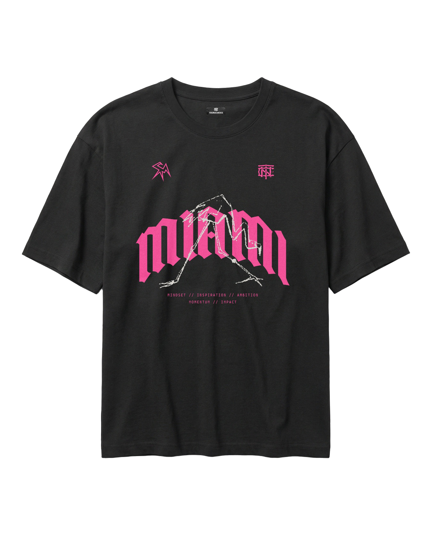 Thundernoise x Sergio Martín Miami Edition Oversize T-Shirt Black - front MIAMI graphic
