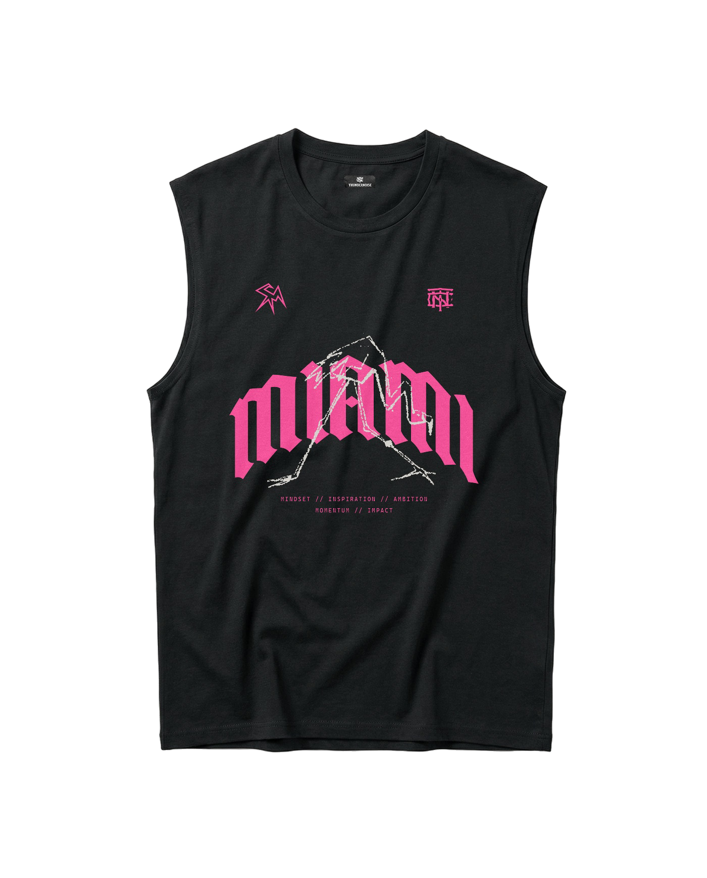 Thundernoise x Sergio Martín Miami Edition Tank Top Black - front MIAMI graphic