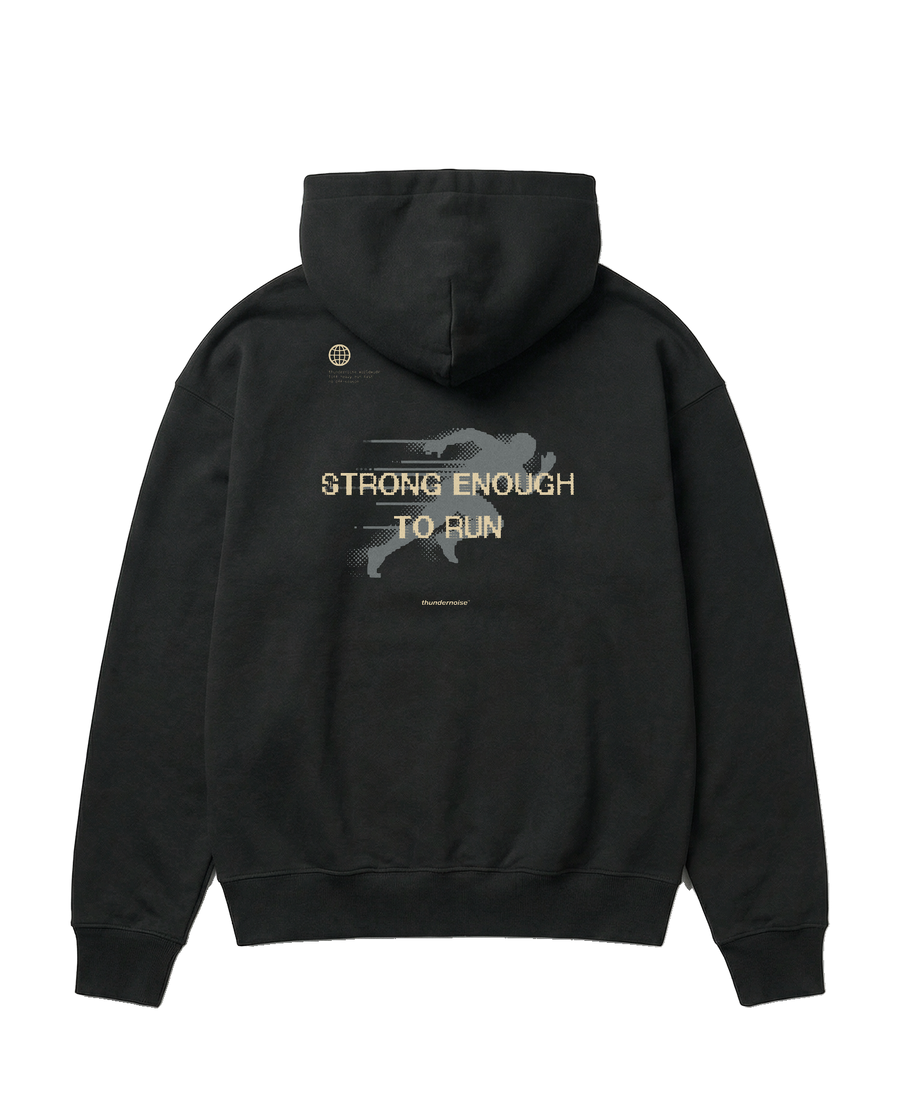 Strong Enough to Run - Oversize Hoodie - Black