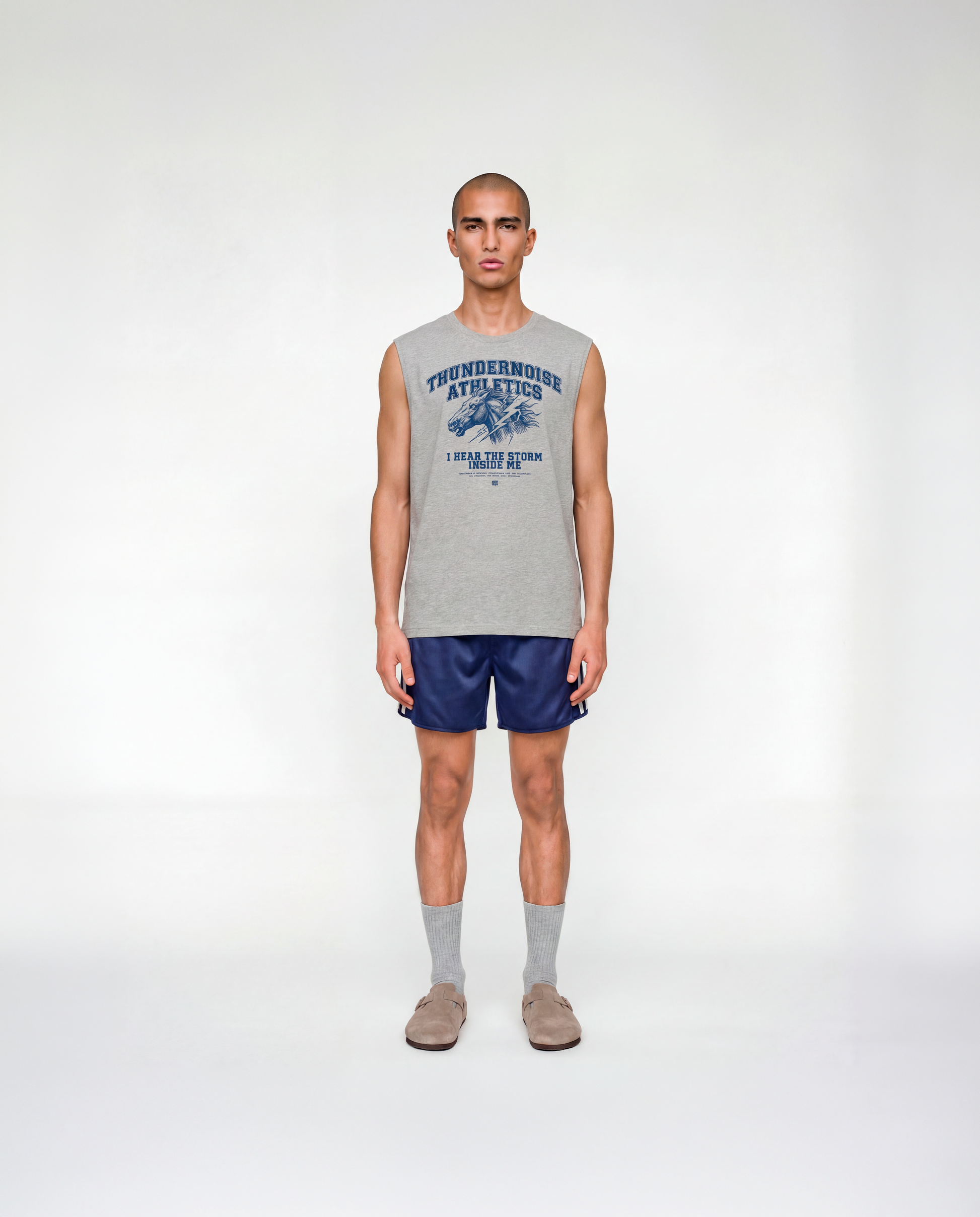 Storm Within Tank Top Grey - Model Full Body