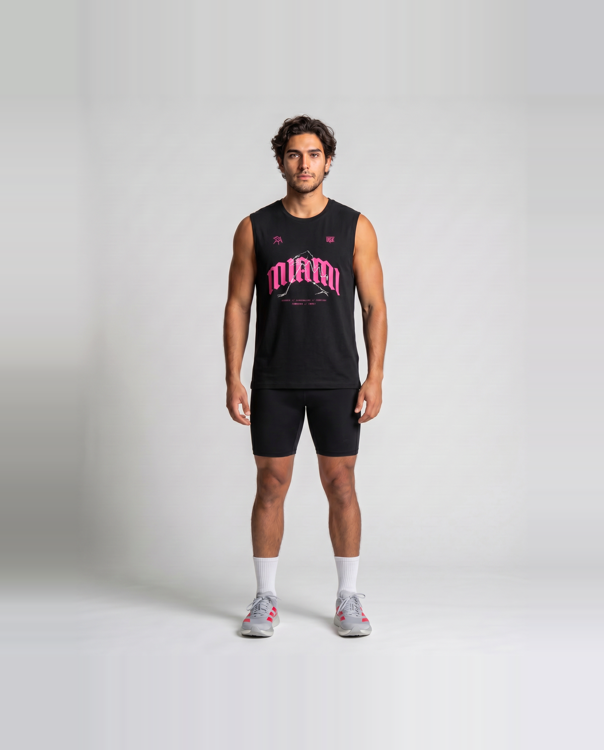 Thundernoise x Sergio Martín Miami Edition Tank Top Black - model front — View 3
