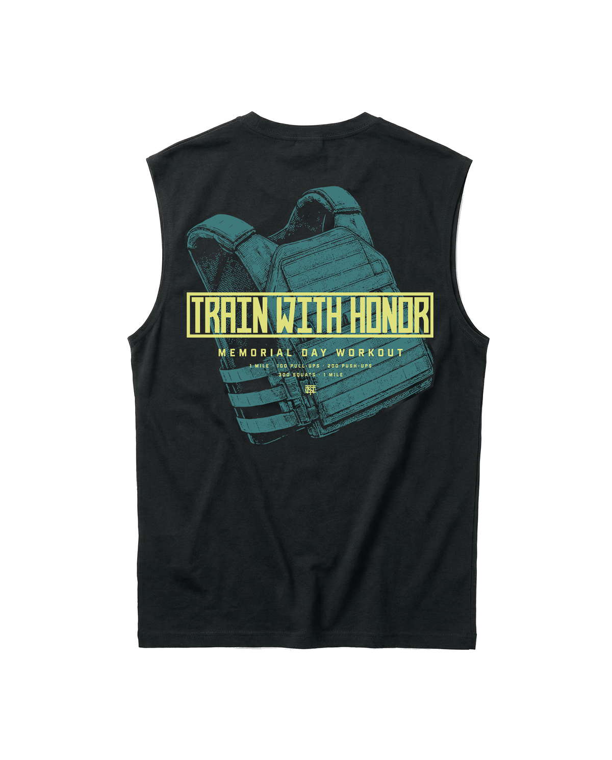 Train With Honor Tank Top Black - Back — View 1
