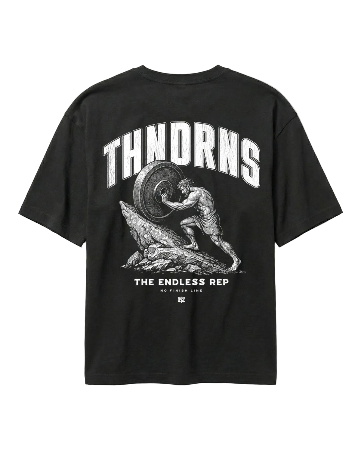 Sisyphus Relaxed Tee Black - Mockup Back — View 1
