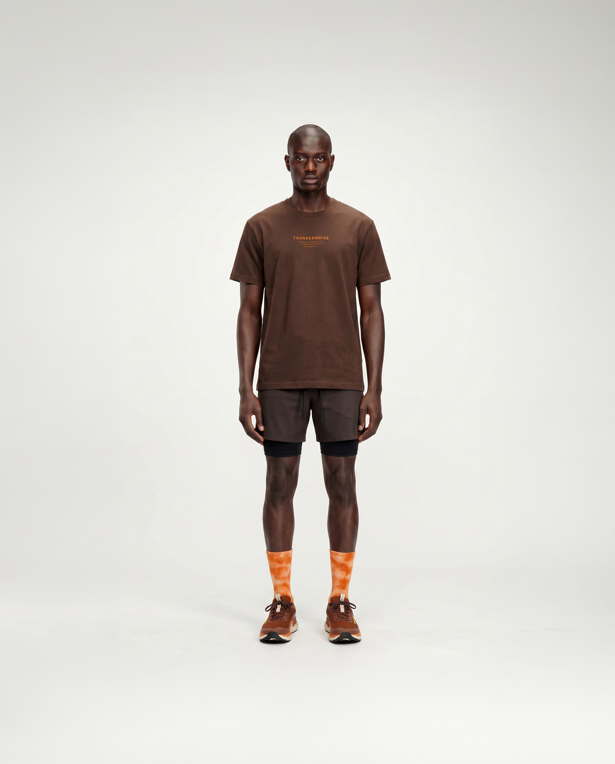 Count Reps Regular T-shirt Dark Brown - Model Front — View 5
