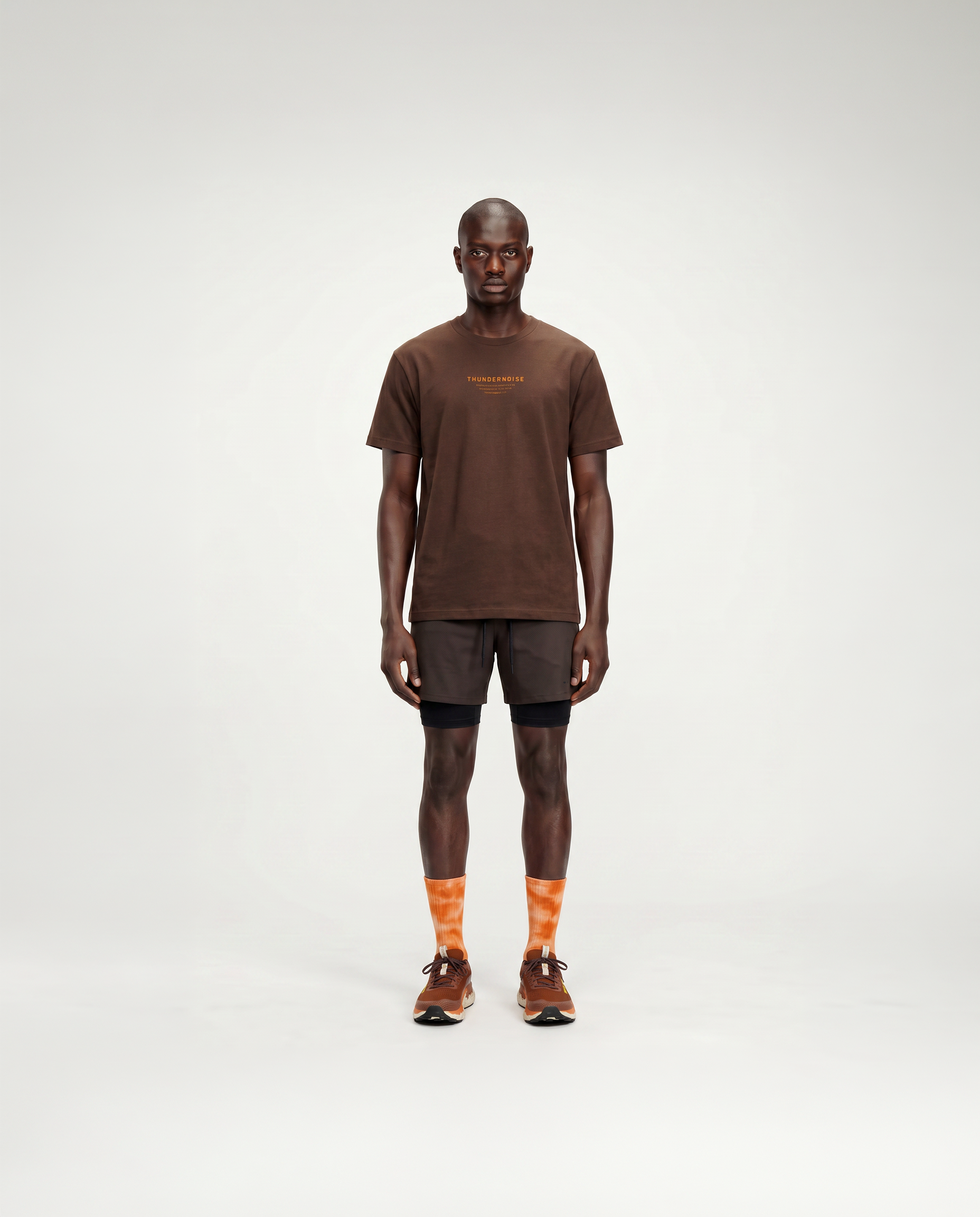 Count Reps Regular T-shirt Dark Brown - Model Front