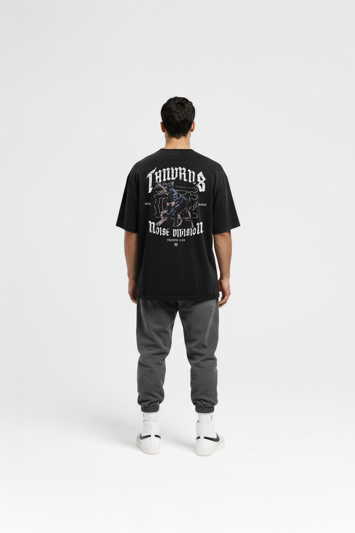 Noise Division Oversize T-shirt - Washed Black — View 3
