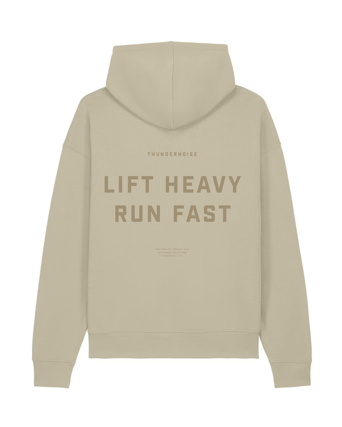 Lift Heavy Run Fast - Hoodie - Stone — View 1
