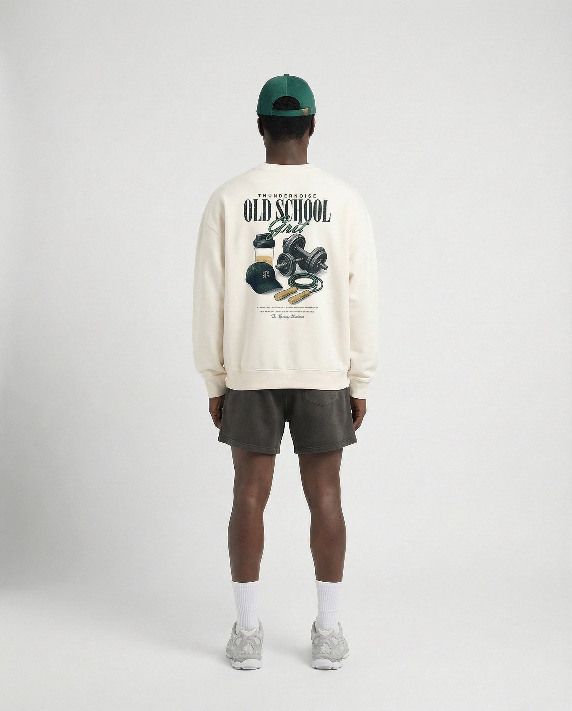 Old School Grit Oversize Crewneck - Off White