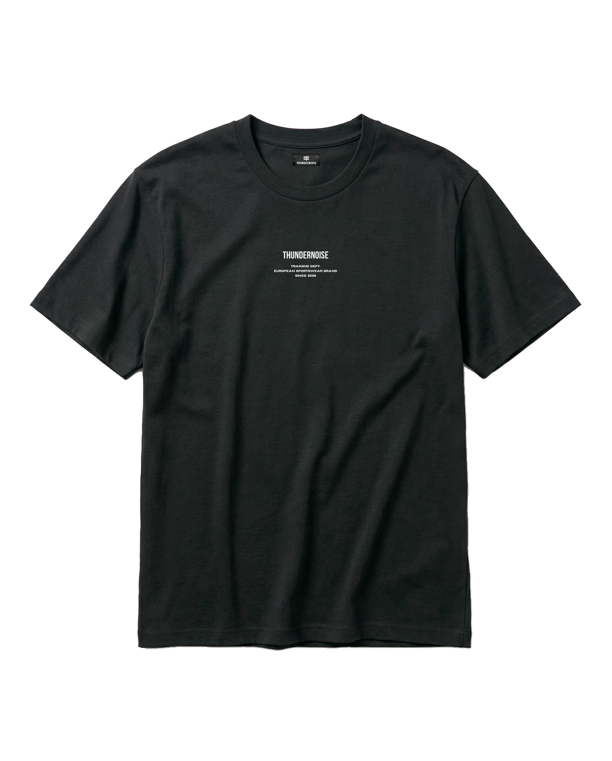 Today Was My Rest Day t-shirt in black — front with the compact Thundernoise chest mark in white — View 5
