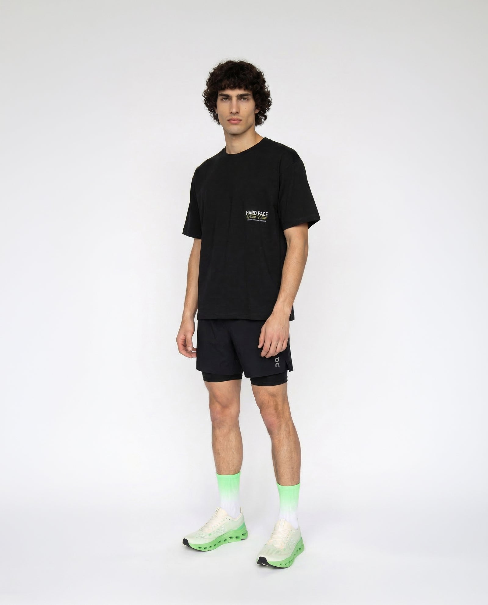 Hard Pace Run Club Relaxed Tee - Black — View 5
