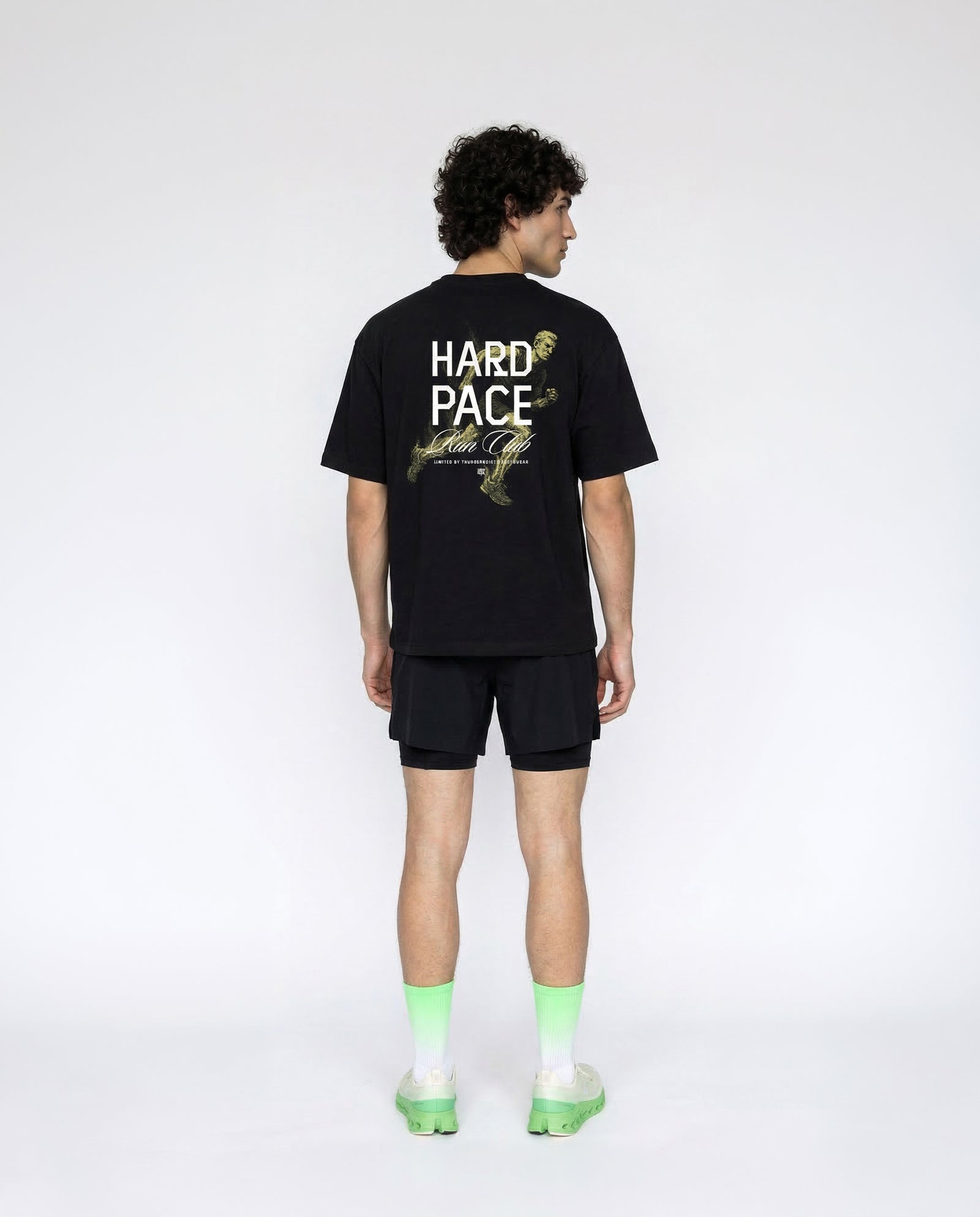 Hard Pace Run Club Relaxed Tee - Black — View 4
