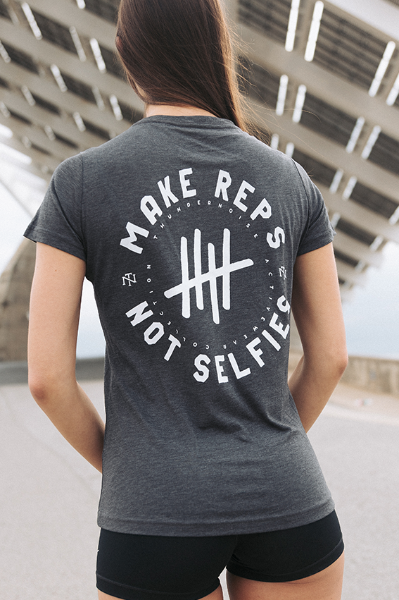 Make Reps Not Selfies Triblend T-shirt - Dark Gray - Woman