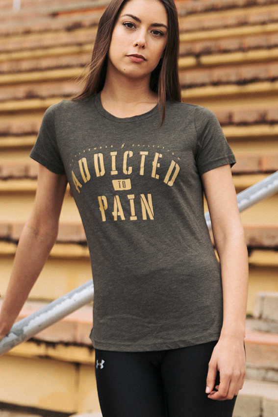 Addicted to Pain Triblend T-shirt - Dark Khaki - Women