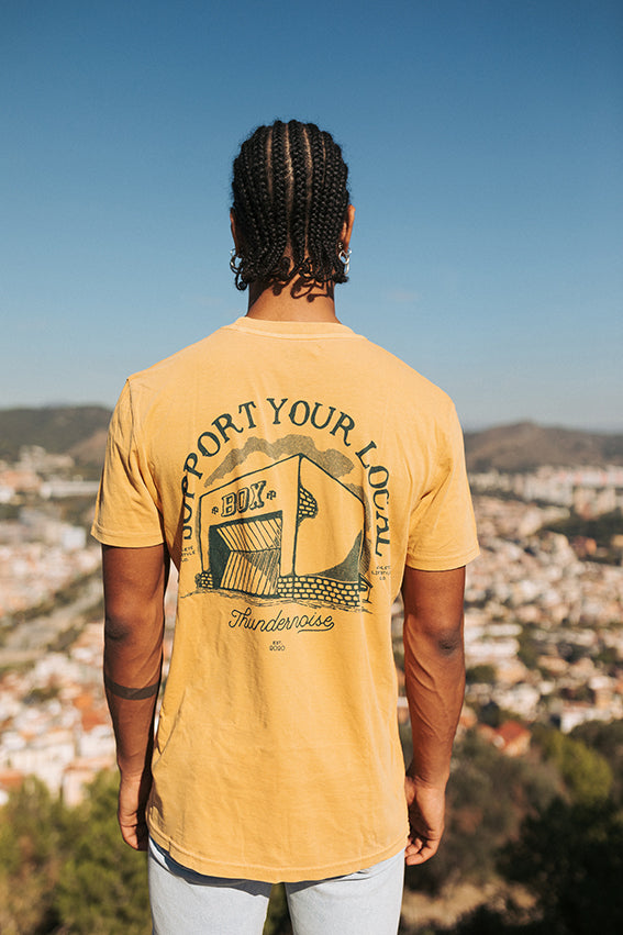 Support Your Local Box T-shirt - Aged Mustard