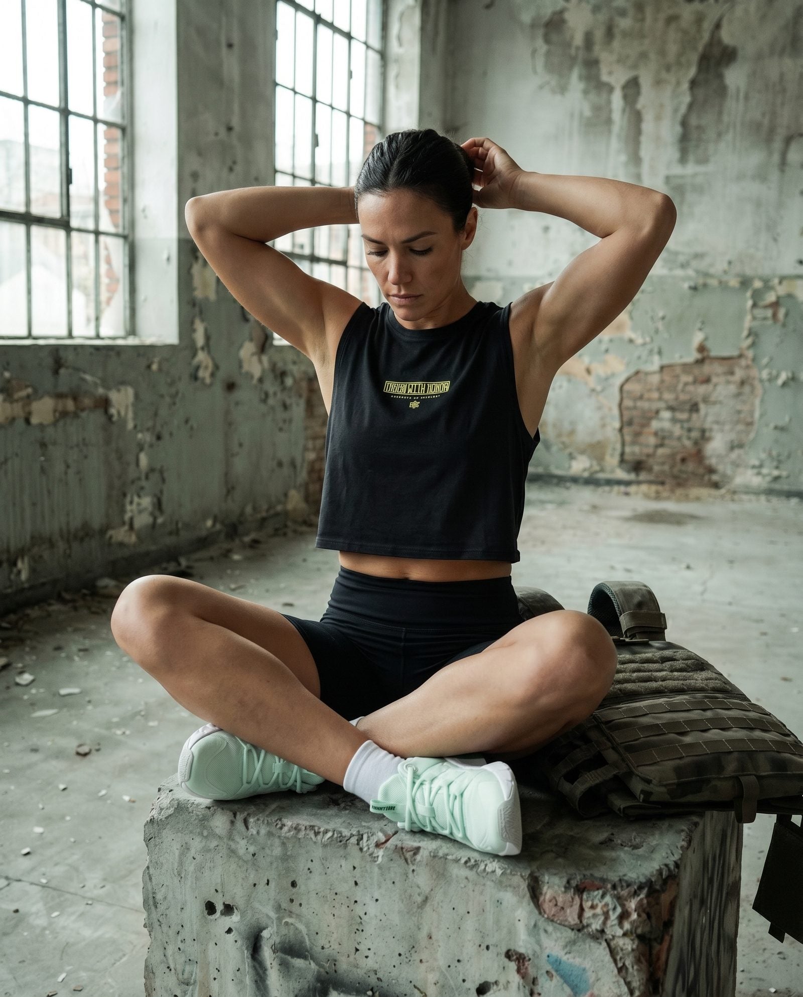 Murph Day '26 Edition — women's crop tank seated